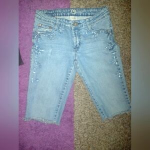 Goodtime Cutoff Jean Shorts Rhinestone Embellished sz 5